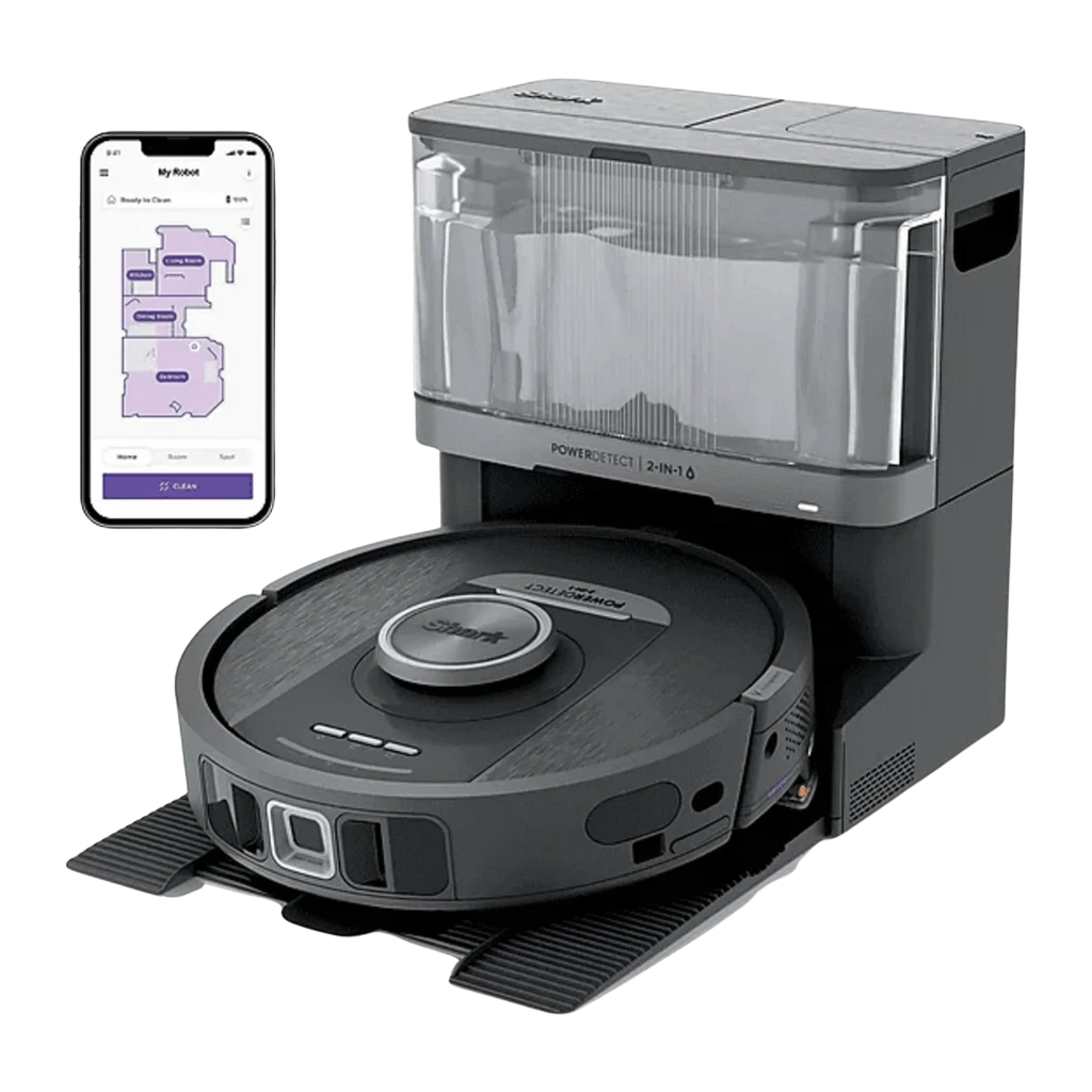 Shark PowerDetect NeverTouch Pro RV2800YEEU LiDAR friegasuelos autovaciado 110 min 3400mAh Robot aspirador