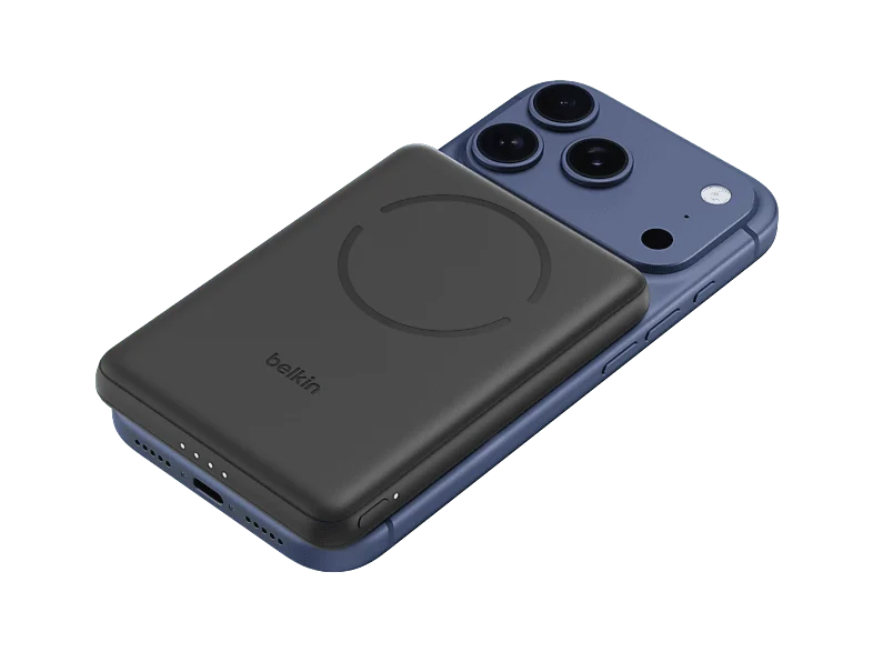 Powerbank - Belkin BBA012, USB-C, 15 W, Tecnología magnética Qi2, 5000 mAh, Negro