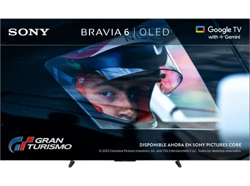 TV OLED 65" - Sony BRAVIA 6, 4K Smart TV/Google con Gemini, 120Hz/VRR/ALLM, Dolby Vision/Atmos, Google Cast, Apple Airplay, Ultra Delgado, 65A65