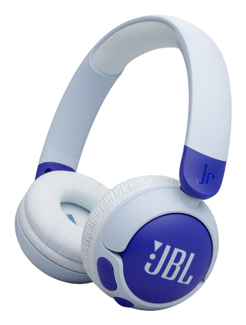 Auriculares infantiles - JBL Junior 320BT, Supraaurales, sonido inocuo 85db, Control parental, Micrófono, Diseño plegable, Autonomía 50h, Azul