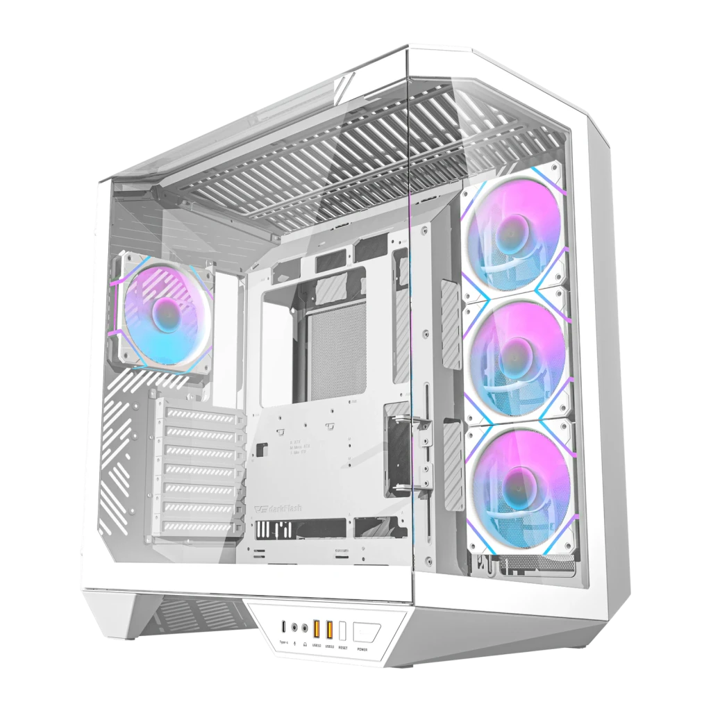 Caja PC Darkflash DY470 ATX 4x 120mm ARGB Blanco