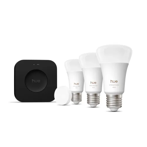 Philips Hue White & Color Ambiance Kit De Inicio: 3 Bombillas E27 + Smart Button + Bridge Pro: imagen 2