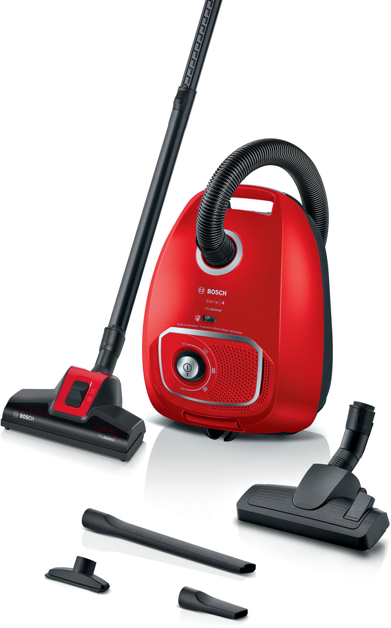 Bosch Serie 4 Aspirador con bolsa ProAnimal Rojo BGB41PET1