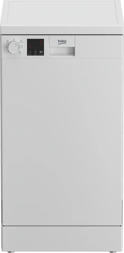 Lavavajillas - Beko DVS05024W, 10 servicios, 5 programas, 45 cm, Media carga, Clean&Shine™, Blanco