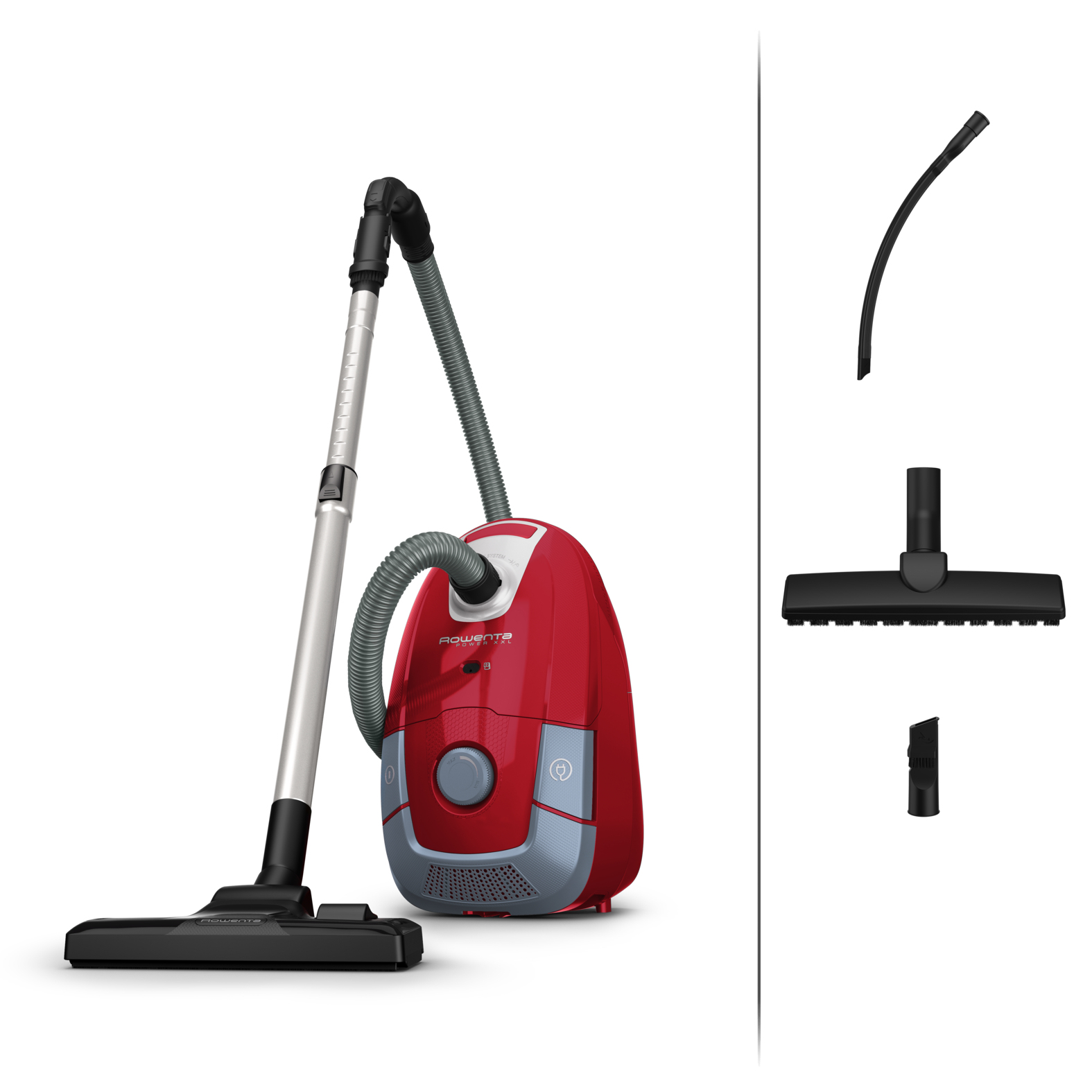Aspirador con bolsa - Rowenta Power XXL RO3154EA, 900 W, 4.5 L, Radio acción 12 m, Sistema de alta filtración, 3 niveles, Limpieza profunda, Rojo