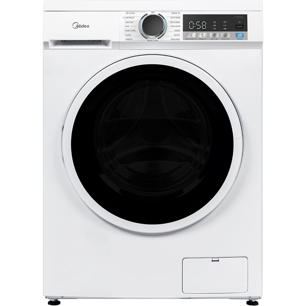 Midea - Lavadora Midea 8 kg - 1,400rpm, Motor Inverter tapa desmontable -MFG16W80BA10-W-ES.