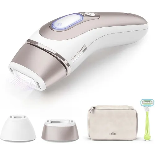 Braun - Depiladora IPL para mujer Braun Skin i·expert Smart IPL PL7147 para cuerpo y cara, 2 cabezales.