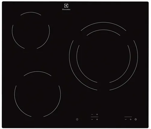 Placa vitrocerámica - Electrolux EHF6231IOK, 3 zonas, Zona grande 27 cm, 60 Negro