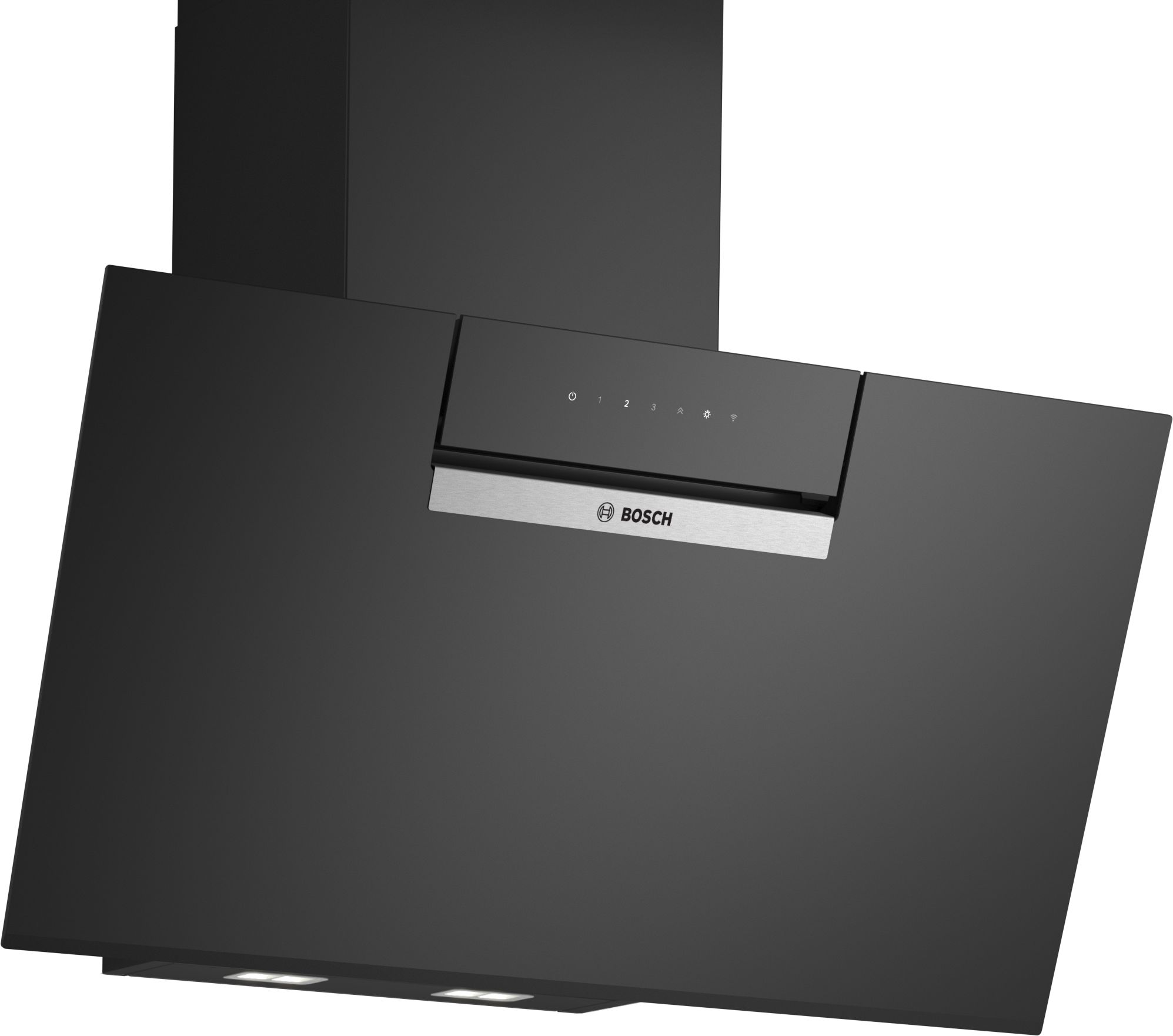 Campana decorativa - Bosch DWK87FN60, 3 velocidades, 431 m³/h, Ultrasilenciosa, inteligente, 79 cm, Negro