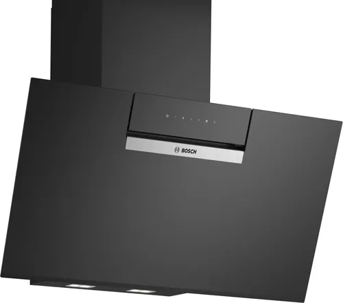 Campana decorativa - Bosch DWK87FN60, 3 velocidades, 431 m³/h, Ultrasilenciosa, inteligente, 79 cm, Negro