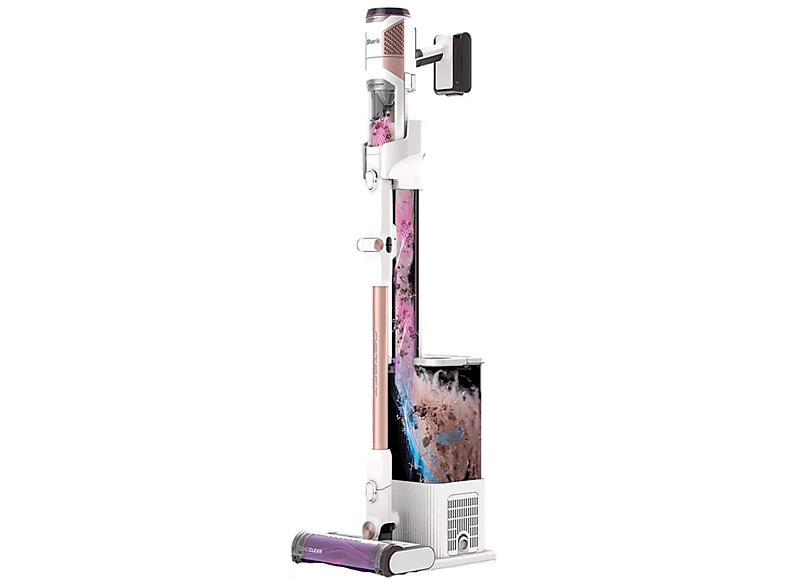 Aspirador escoba - Shark IW3612EU, 240 W, 60 min Autonomía, Base Autovaciado 2L, Tubo flexible, 3 Velocidades, Blanco y Latón