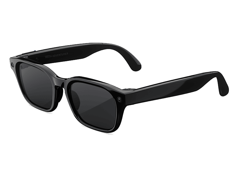 Gafas IA - Meta Adventurer, Lentes en gris polarizado, Cámara 12 MP, Traducción tiempo real, Resolución 3K HD, +8h Batería, Classic Black