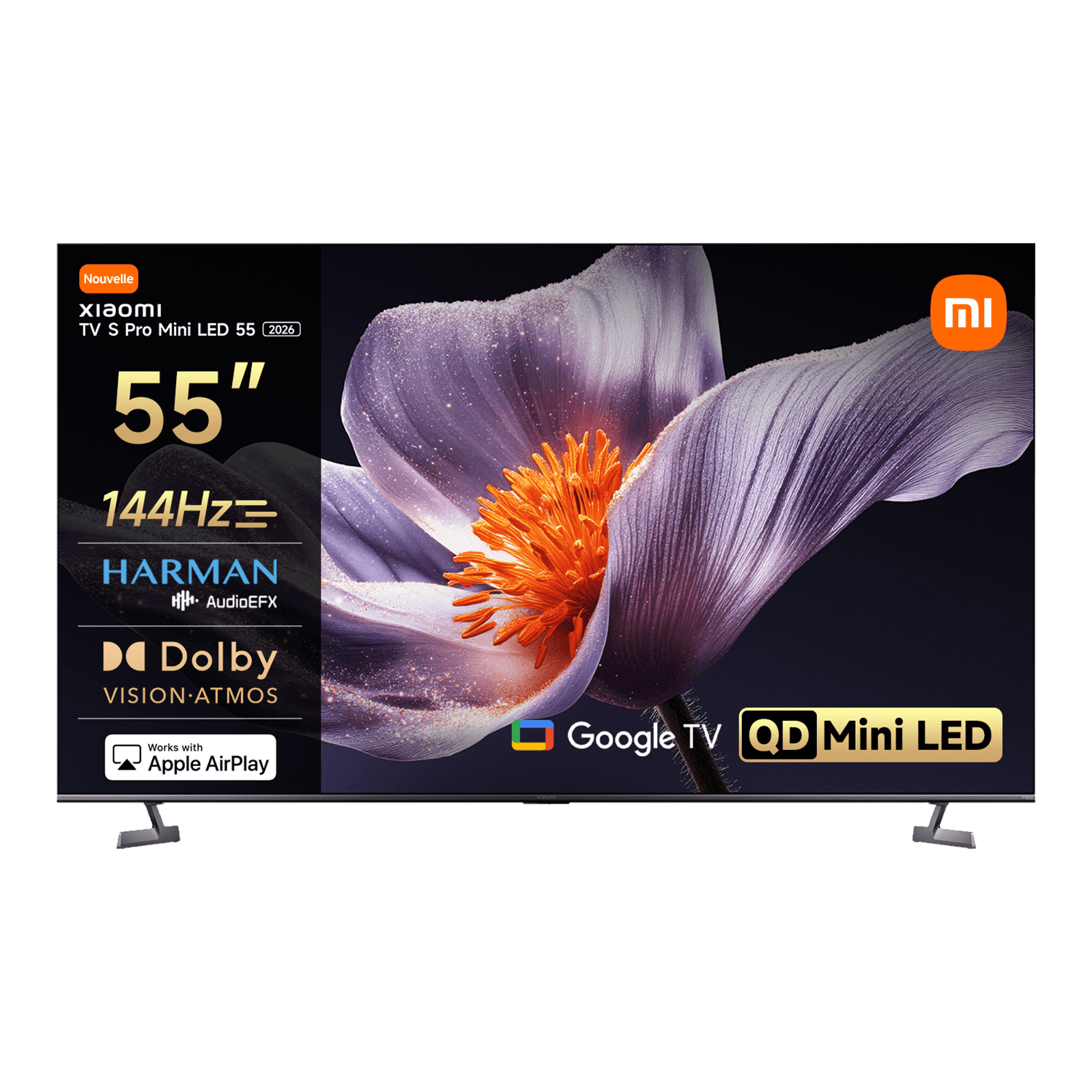 TV Mini LED 55" - Xiaomi S Pro LED, UHD 4K, HDR10+, Quad cortex A73, Smart (Google TV), DVB-T2 (H.265), Gris Oscuro