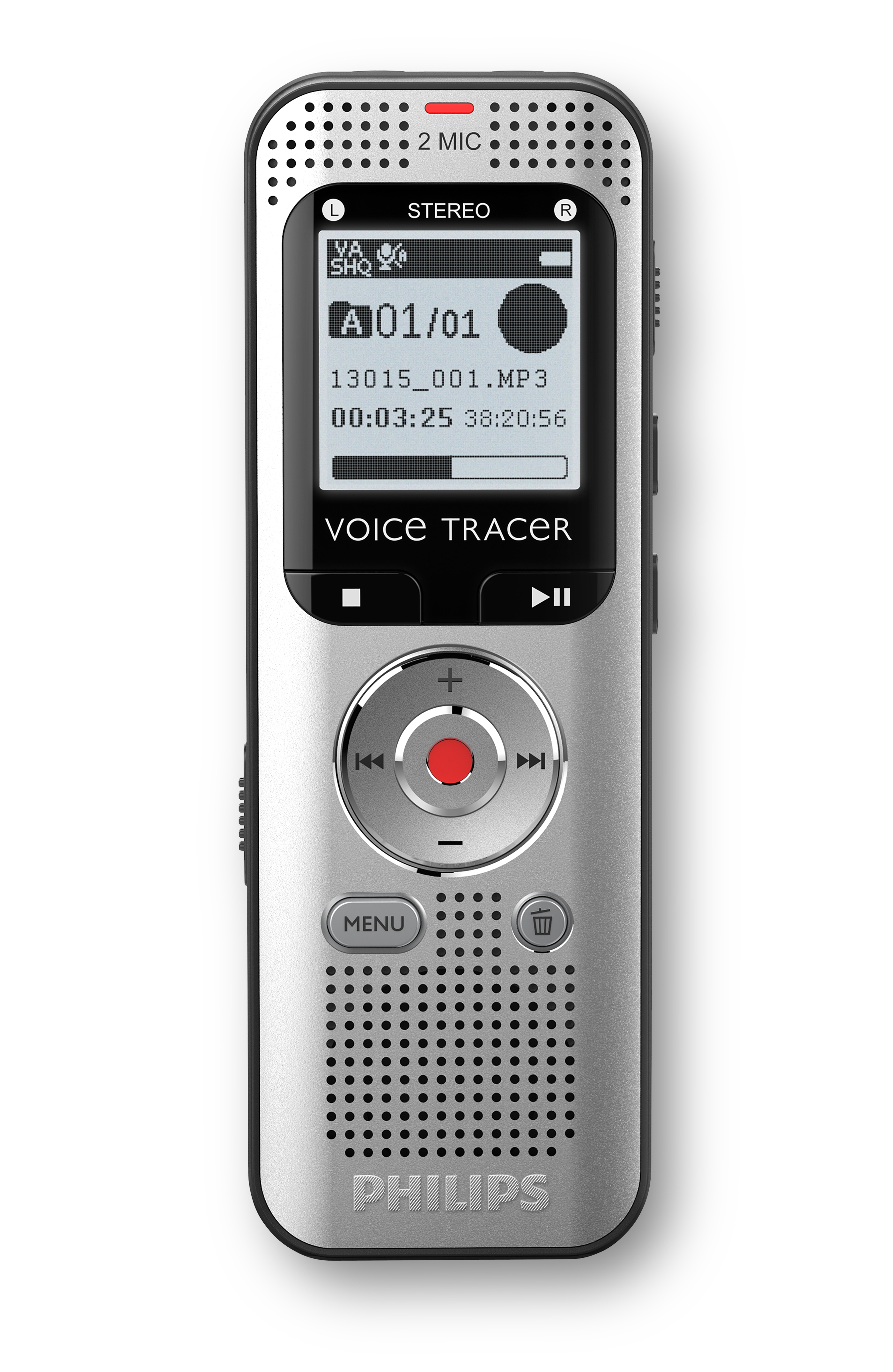 Grabadora de voz - Philips DVT2015, 8 GB, Reconocimiento voz, Negro