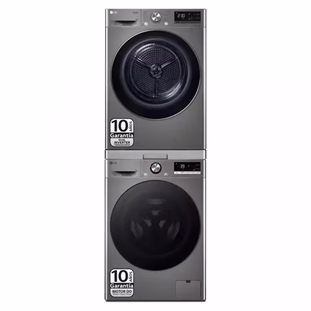 Torre de Lavado, Inox, Lavadora inteligente 9kg, 1400rpm, Un 10% mas eficiente que A + Secadora 9kg, A+++ - TORREINOX99.SET