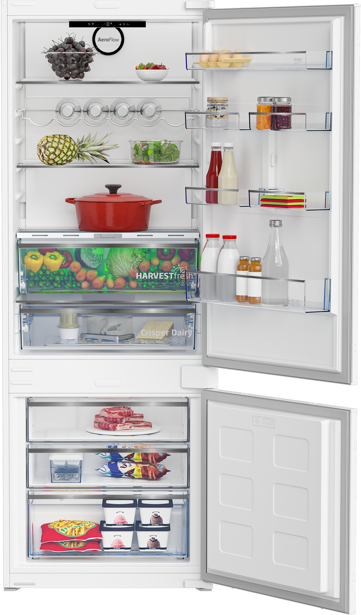 Beko Bcne400e40sn Frigorifico Combi Integración 370 L No Frost