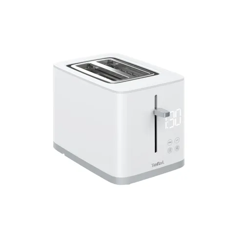 Tefal Sense, Tostadora de 2 ranuras, Pantalla digital, 7 niveles de tostado, 4 funciones dedicadas, Diseño minimalista, Blanco