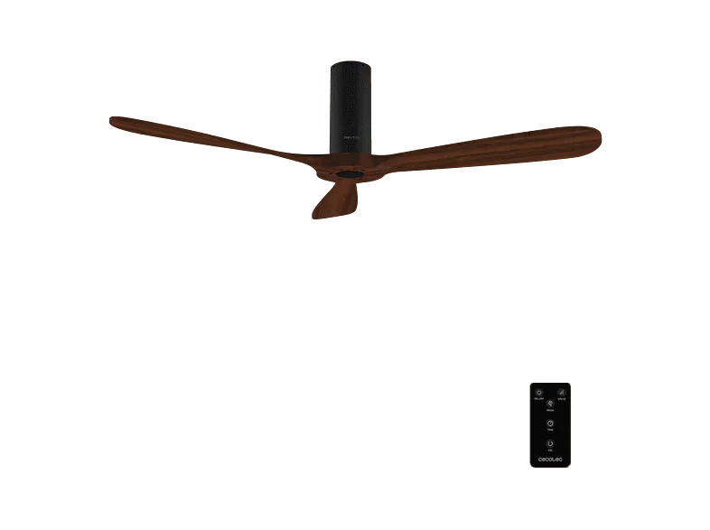 Ventilador de techo - Cecotec EnergySilence 5400 Classic Black&DarkWood, 40 Watt, 6, Negro y madera oscura