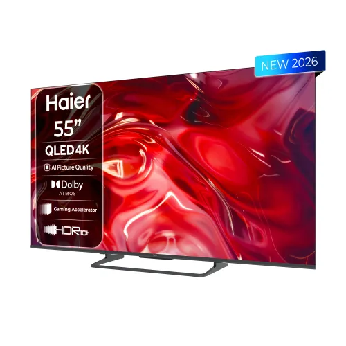 Haier - TV QLED 139 cm (55") Haier S85 H55S85GUX 4K UHD, 60Hz DLG120Hz, Google TV, HDR10+, Dolby ATMOS, AIPQ (AI Picture Quality).