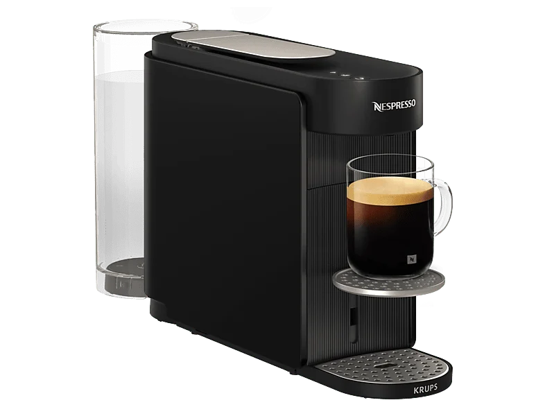 Cafetera de cápsulas - Krups Vertuo Up XN9408, 7 tamaños taza, Nespresso Smart, Apagado automático, 1.4 L, 1100 W, Tecnología Centrifusion™, Negro