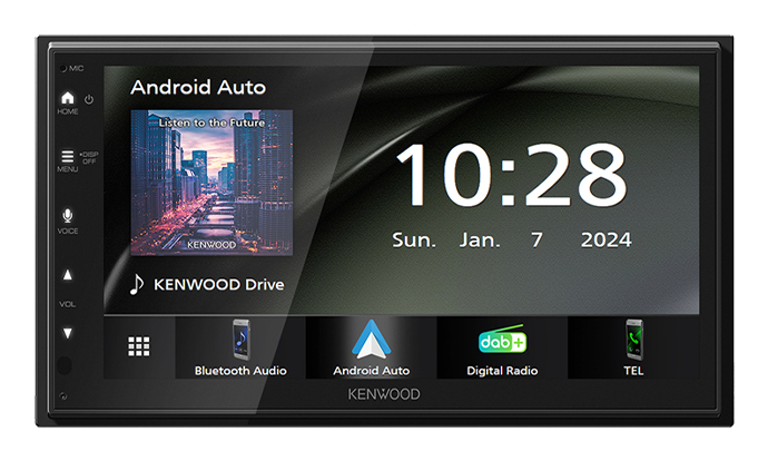 Autorradio Kenwood 6,8 pulgadas DAB+ CarPlay Android Auto Inalámbrico Bluetooth WiFi Negro DMX6523DABS
