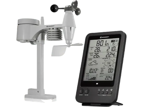 Estación meteorológica - Bresser Weather Center 5 en 1 7002510, Mide la temperatura y humedad, Negro