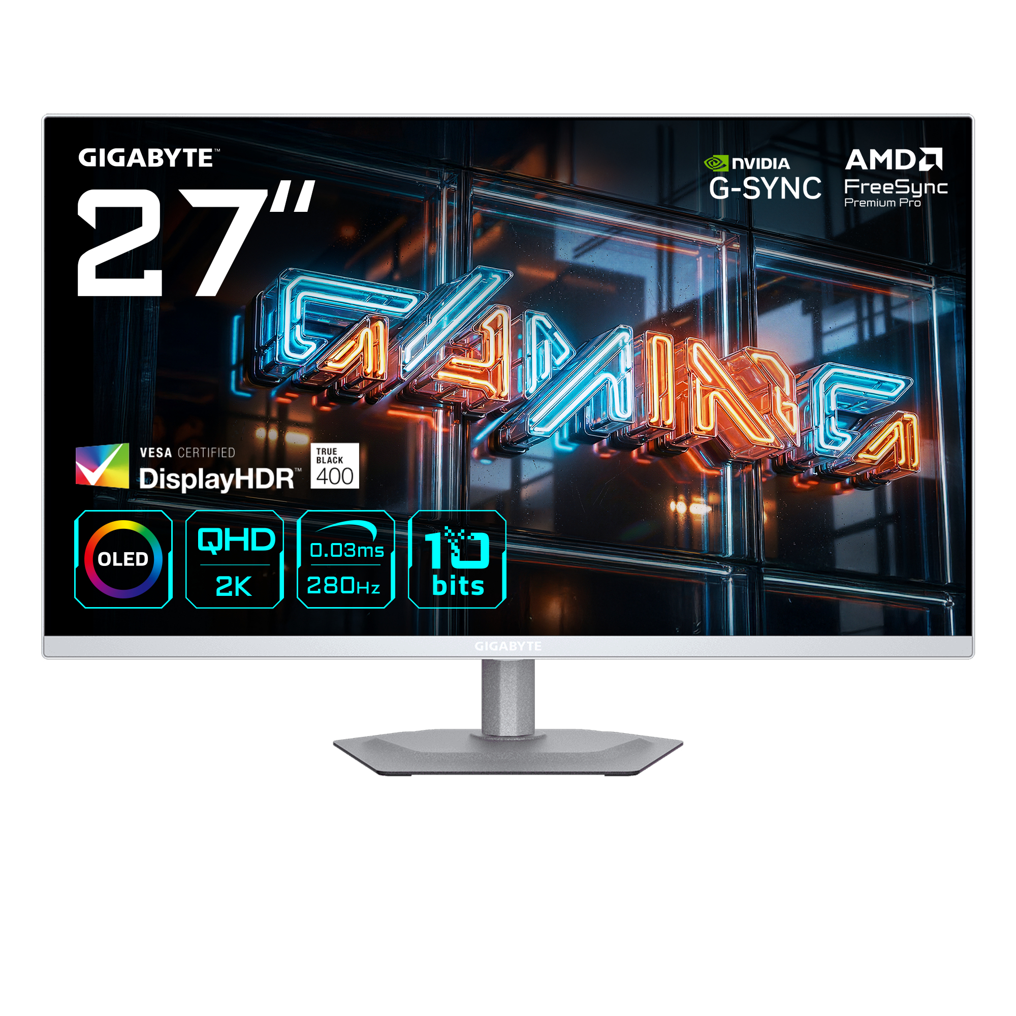 Gigabyte OLED MO27Q2A ICE 27" QHD 2K QD-OLED 280Hz 0.03ms HDR FreeSync/G-Sync