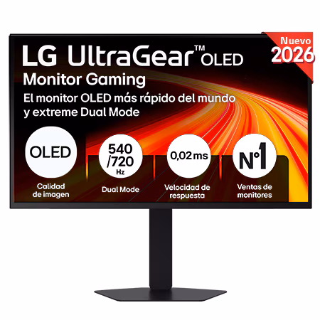 Monitor Gaming LG UltraGear OLED 4ª GEN 27'',QHD, Extreme dual mode 540/720 Hz - 27GX790BX-B.OBSPTO | LG ES