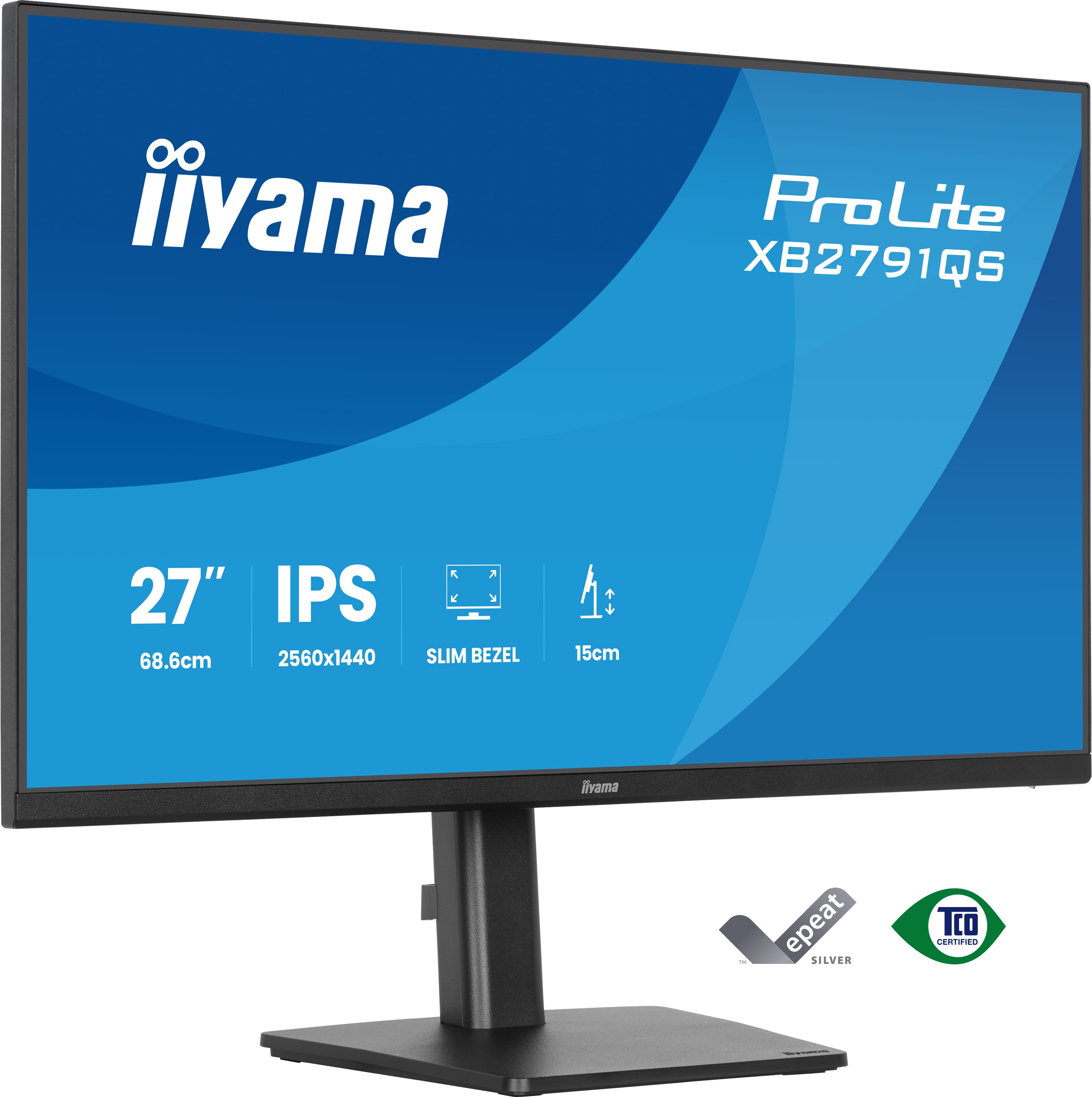 iiyama XB2791QS-B1 Monitor ProLite 27" IPS QHD HDMI DP HAS XB2791QS-B1
