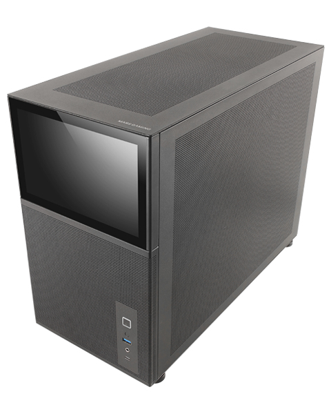 CAJA MICROATX GAMING MARS GAMING MC-LCD NEGRA CON PANTALLA IPS 8" MINI HDMI VENTANA LATERAL CRISTAL TEMPLADO