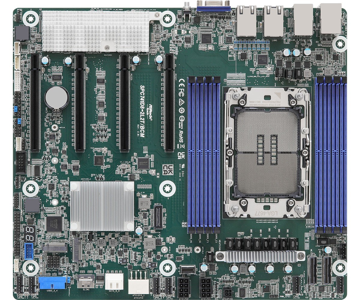 ASRock SPC741D8-2L2T/BCM, 1xSKT LGA 4677, 4/5Gen SPC741D8-2L2T/BCM