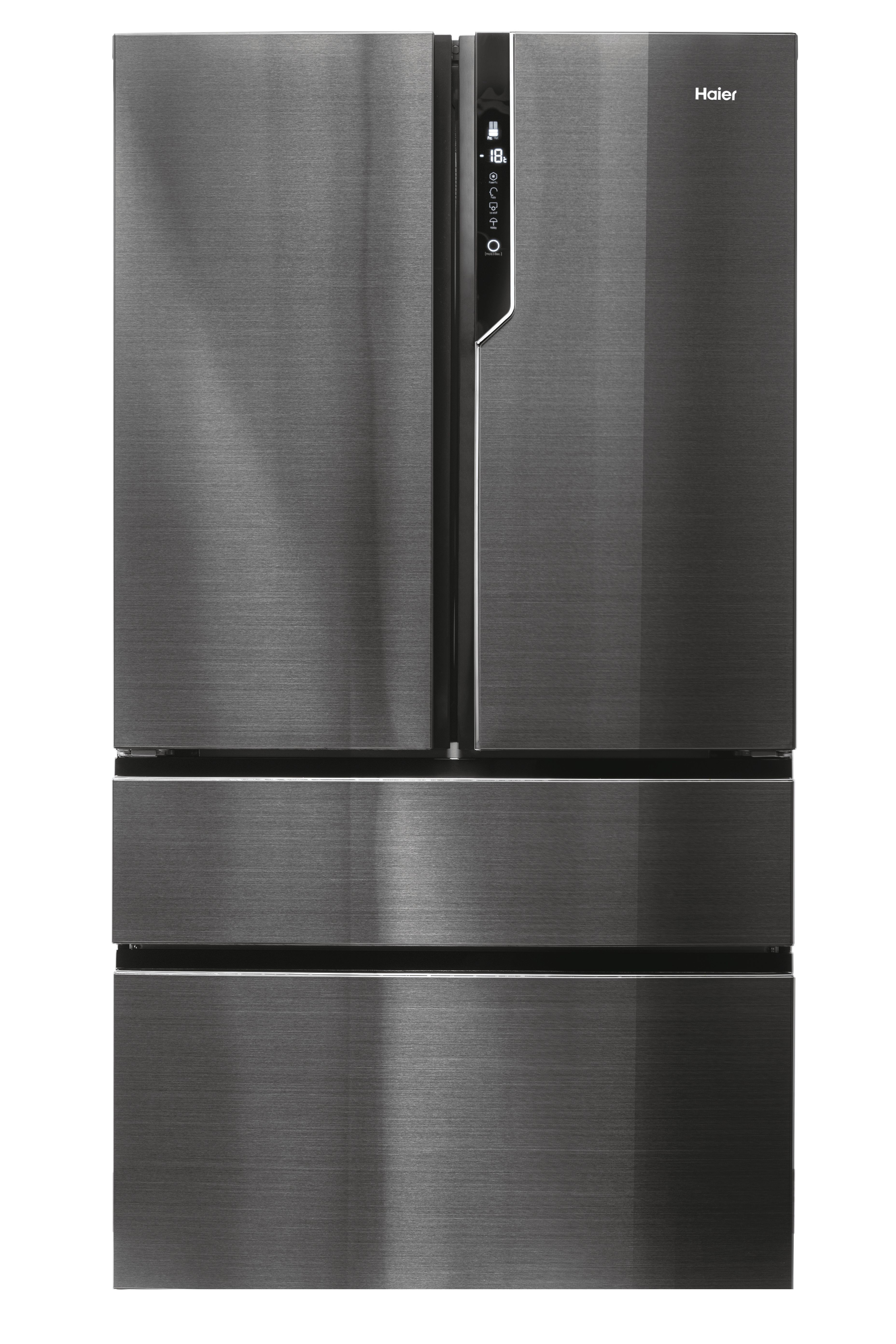 Frigorífico americano - Haier FD 100 Series 7 HB26FSNAAA, No Frost, 190 cm, 750 l, Fabricador de hielo, My Zone Plus, Negro