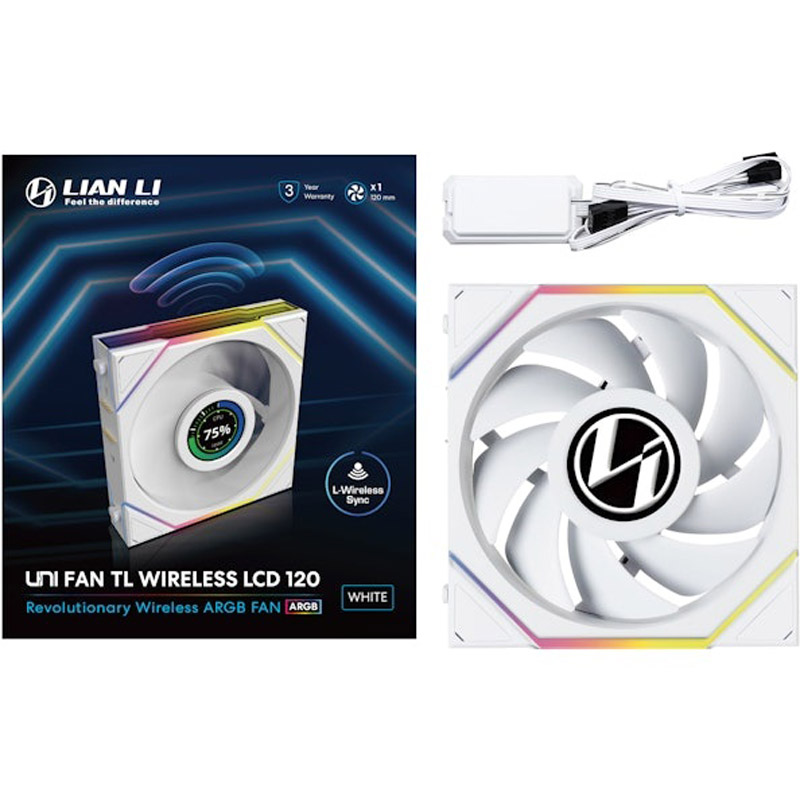 Lian Li Uni Fan TL120 Wireless LCD ARGB 120mm Blanco