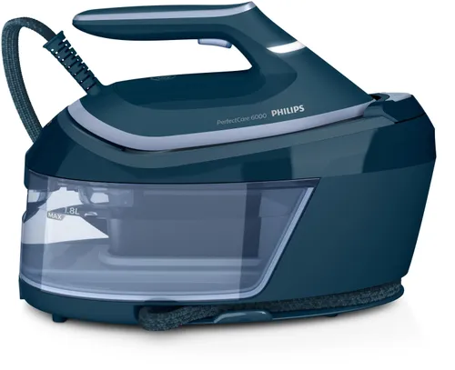 Centro de planchado - Philips PSG6023/20, OptimalTEMP, Sin Quemaduras, ProVelocity, 2400 W, 6,5 bar, 500 g/min, SteamGlide Plus, 1,8 L, Azul OscurO