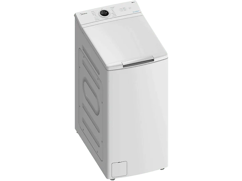 Lavadora carga superior - Midea MF100T80B/W-ES, 8 kg, 1300 rpm, 15 programas, Display, Blanco