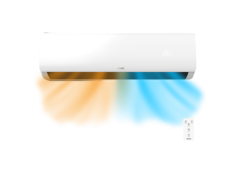 Aire acondicionado Split 1 x - KOENIC KAC 18026 ES IDP Air Conditioner, 18.000 BTU, Inverter, Bomba de calor, 5 modos, 8 velocidades, Blanco
