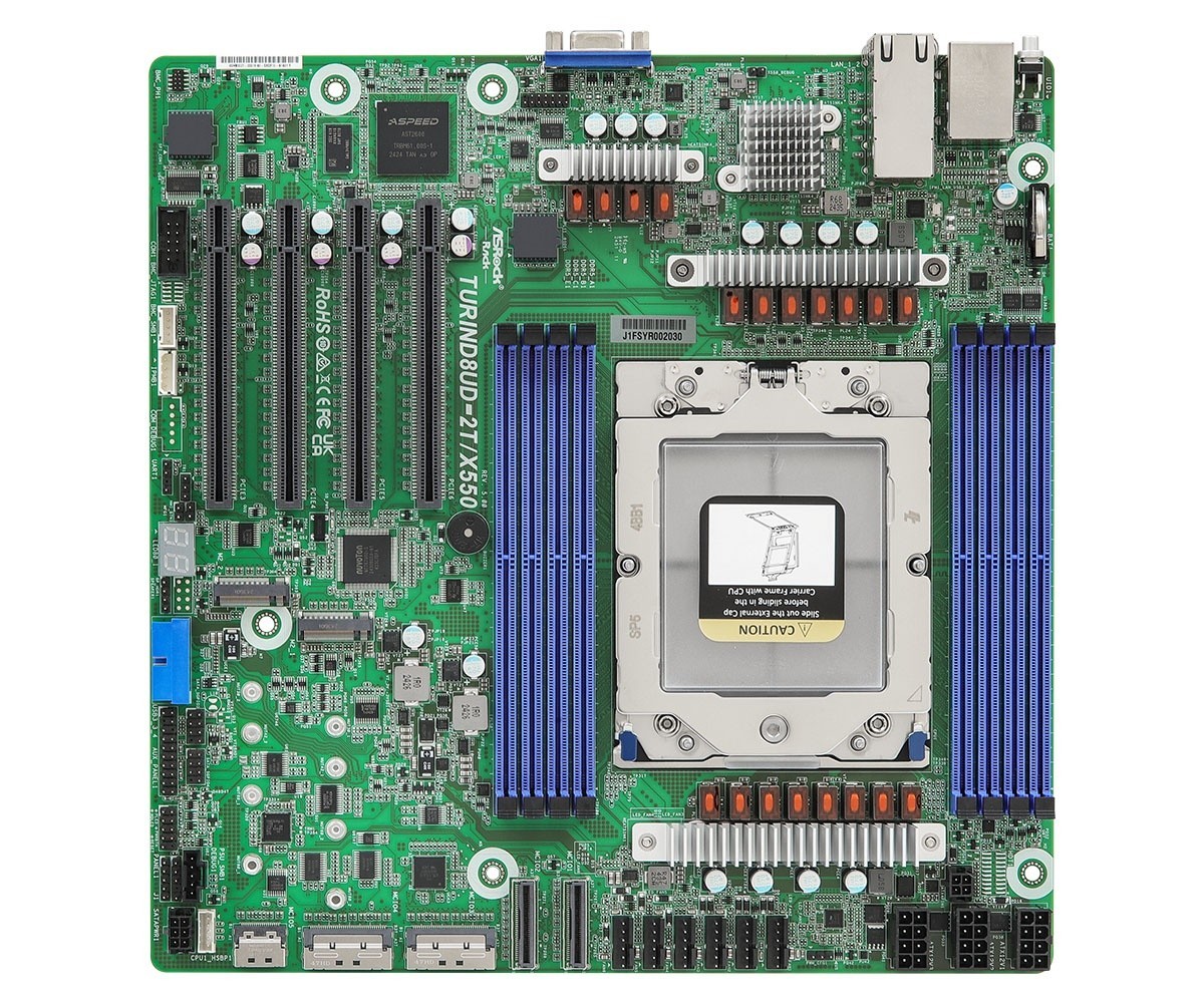 ASRock TURIND8UD-2T/X550, 1xSKT SP5, AMD EPYC 9005 TURIND8UD-2T/X550