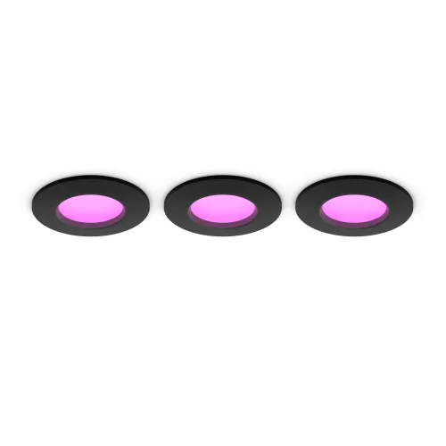Philips Hue White & Color Ambiance Empotrable Fino 90 mm Paquete De 3 Negro