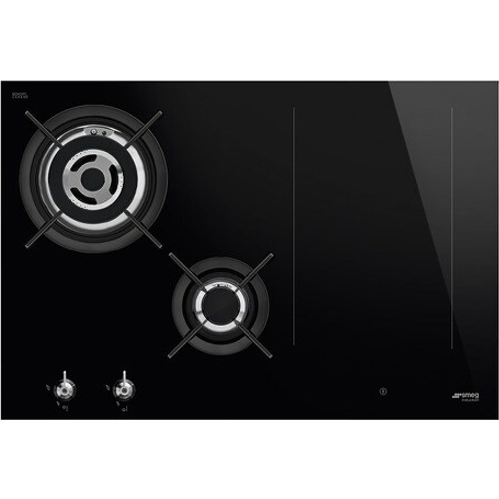 Smeg - Placa gas mixta Smeg 2 quemadores y 2 zonas de vitrocerámica - PM3743D.