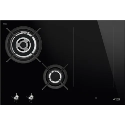 Smeg - Placa gas mixta Smeg 2 quemadores y 2 zonas de vitrocerámica - PM3743D.