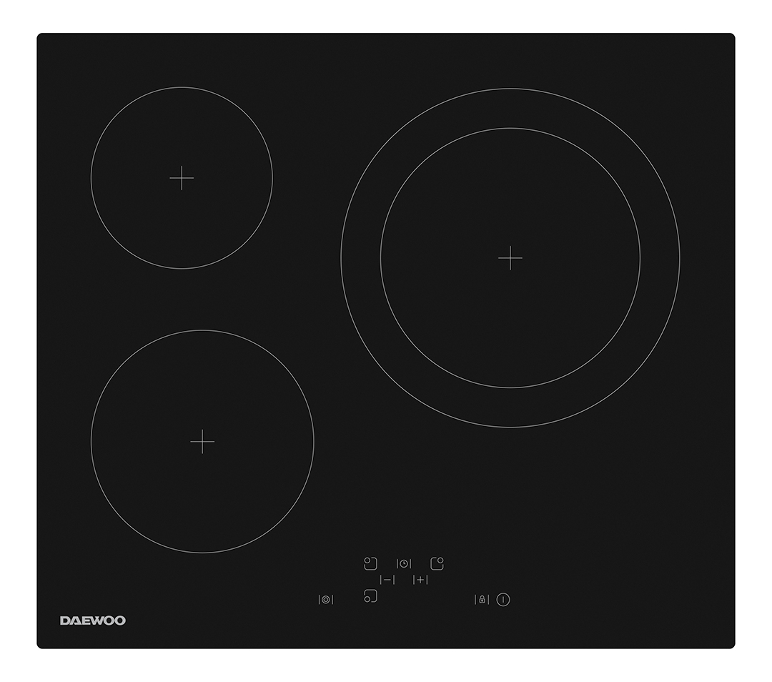 VITROCERAMICA INDEPENDIENTE RADIANTES DAEWOO BH6VTF26BNL-ES 3 ZONAS COCCION ANCHO 60 CM