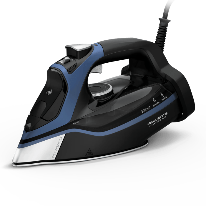 Rowenta Steamforce de Rowenta, plancha de vapor, 3000 W, vapor continuo de 45 g/min, golpe de vapor de 250 g/min, óptima distribución del vapor, protección antigoteo, apagado automático, depósito de agua de 350 ml