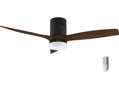 Ventilador de techo - Cecotec EnergySilence Aero 5600 Classic Black Expert, 40 W, 6 velocidades, Mando, Temporizador y función Verano/Invierno, Negro