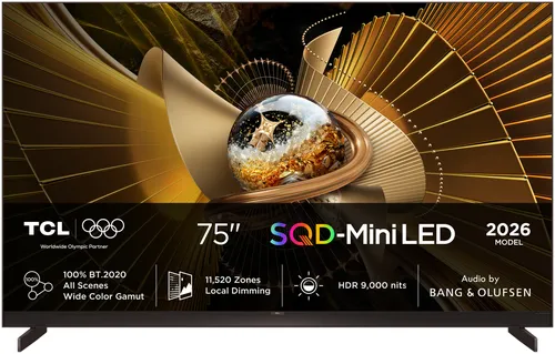 TV SQD-Mini LED 75" - TCL 75X11L, UHD 4K, SQD-Mini, Smart con Google TV, Diseño ultradelgado, Negro