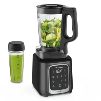 Moulinex Infiny Mix+, Batidora de Vaso, 1600W, 5 programas, Negra