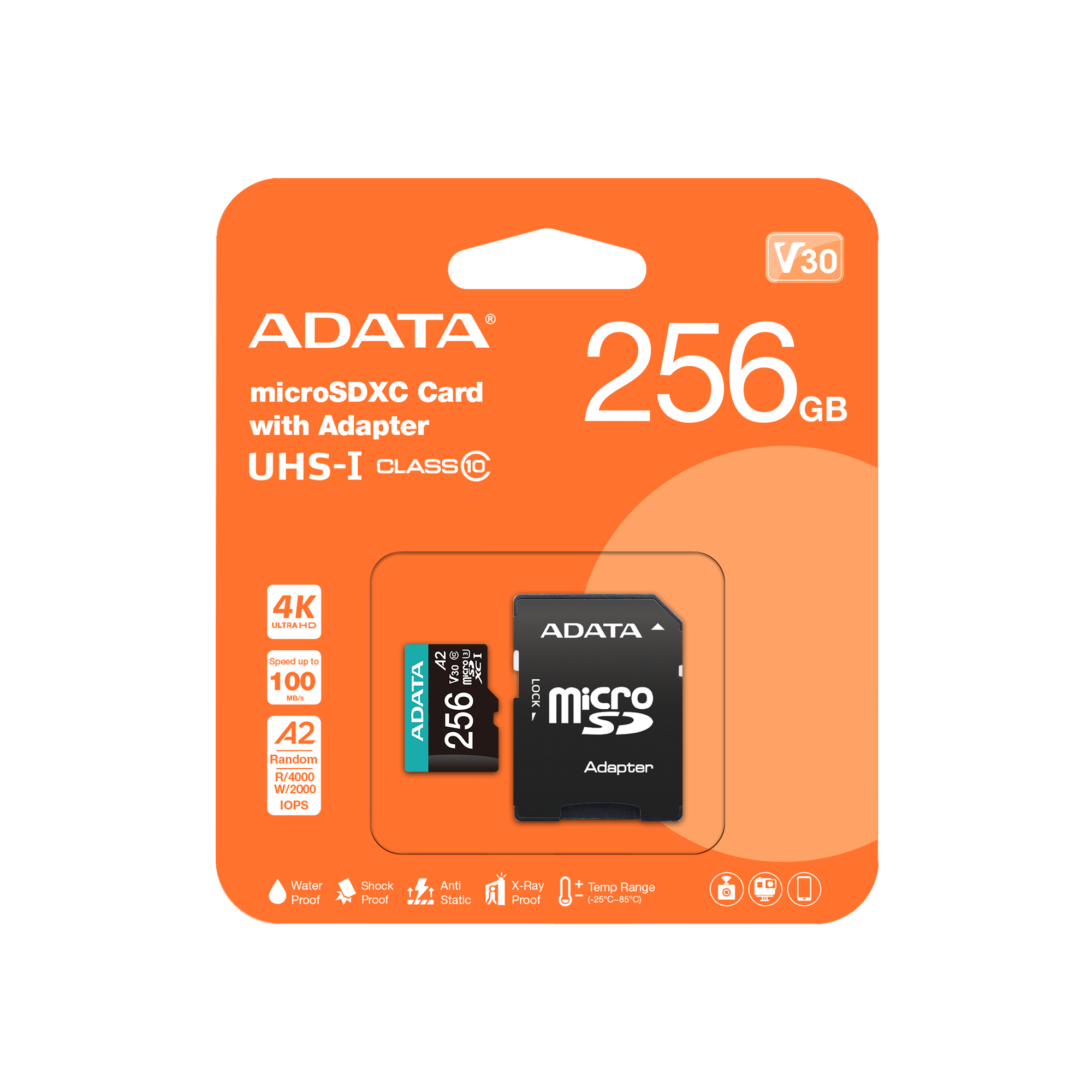 ADATA microSDXC/SDHC UHS-I U3 256GB c/adapt