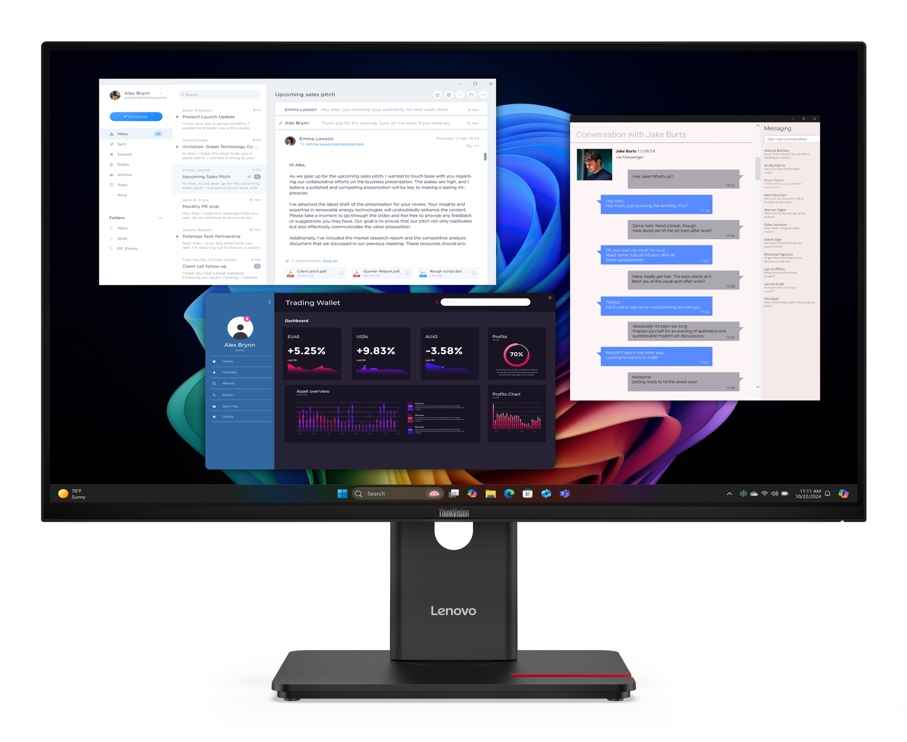 Lenovo ThinkVision T27UD-40 pantalla para PC 68,6 cm (27") 64AFGAT2EU