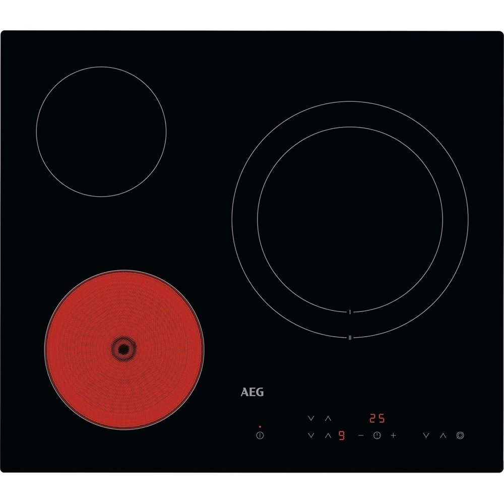 AEG - Placa vitrocerámica AEG con 3 zonas de cocción - HRB63321CK.