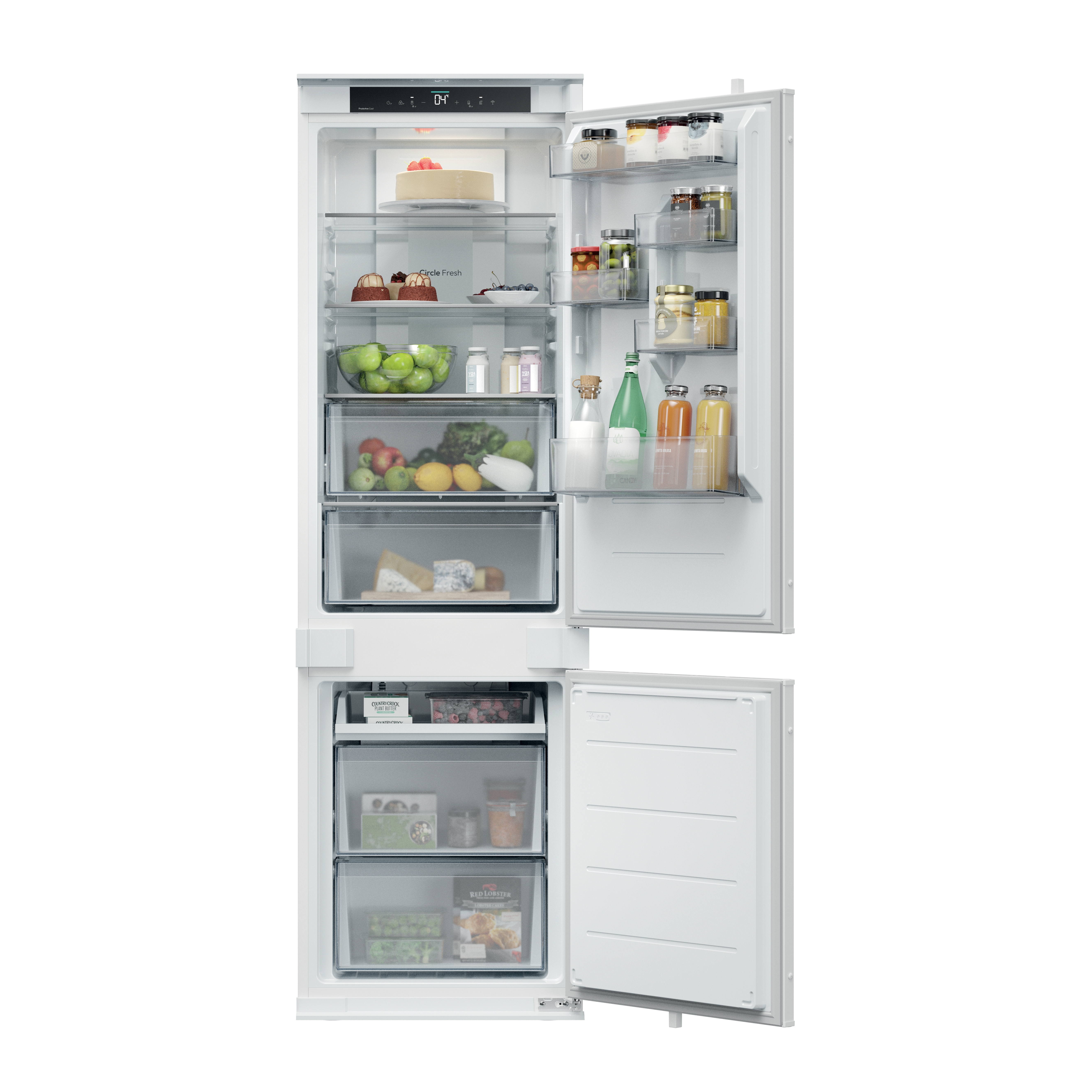 Frigorífico combi integrable - Candy CNBQT3518E, Total No Frost, 177.3 cm, 251 l, Sin Panelar
