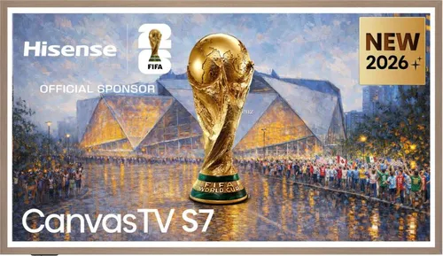 TV QLED 65" - Hisense 65S7S, UHD 4K, Canvas TV, Quad Core MT9618, Hi-Matte Display, UltraSlim, Modo Juego, Arte, Anti reflejo, Gris carbón